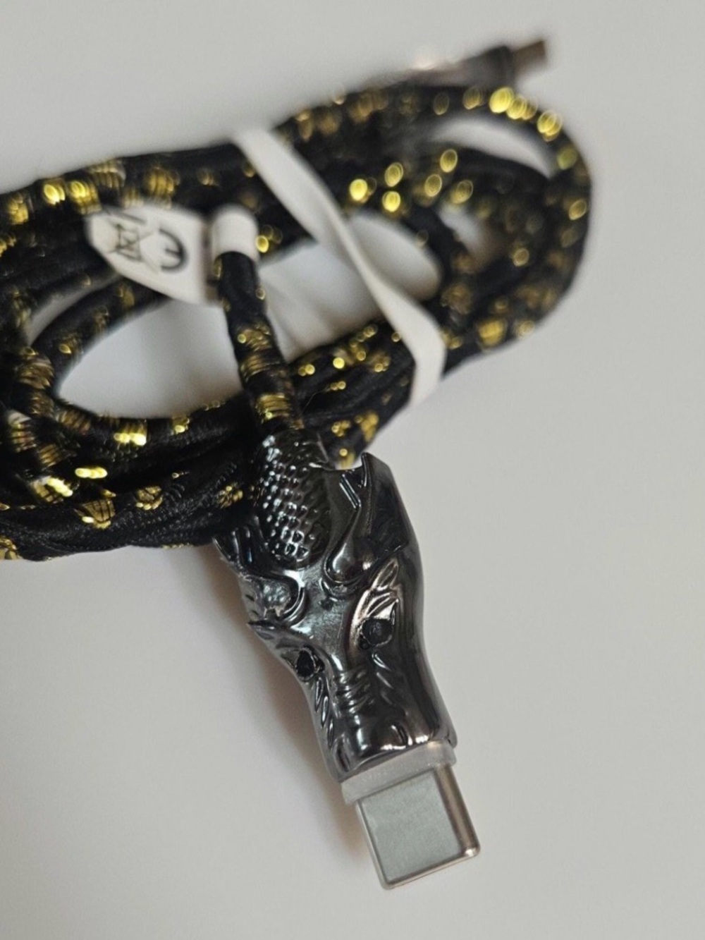 Black & Gold Dragon USB-C Charging Cable